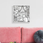 Moedige en gemakkelijke kat #19 canvas afdruk (Insitu (Woonkamer))