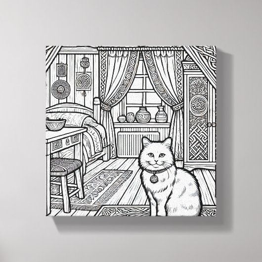 Moedige en gemakkelijke kat #19 canvas afdruk (Voorkant)