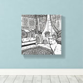 Moedige en gemakkelijke kat #1 canvas afdruk (Insitu (Houten vloer))