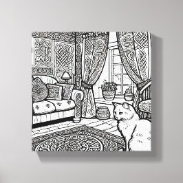 Moedige en gemakkelijke kat #1 canvas afdruk