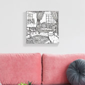 Moedige en gemakkelijke kat #20 canvas afdruk (Insitu (Woonkamer))