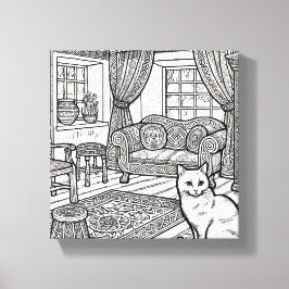 Moedige en gemakkelijke kat #20 canvas afdruk