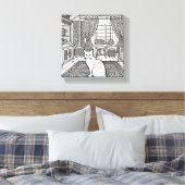 Moedige en gemakkelijke kat #21 canvas afdruk (Insitu (Slaapkamer))