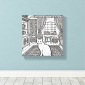 Moedige en gemakkelijke kat #21 canvas afdruk (Insitu (Houten vloer))