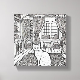 Moedige en gemakkelijke kat #21 canvas afdruk