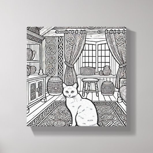 Moedige en gemakkelijke kat #21 canvas afdruk (Voorkant)