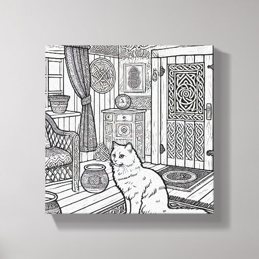 Moedige en gemakkelijke kat #22 canvas afdruk (Voorkant)