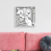 Moedige en gemakkelijke kat #23 canvas afdruk (Insitu (Woonkamer))
