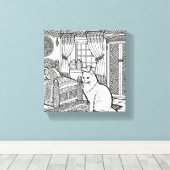 Moedige en gemakkelijke kat #23 canvas afdruk (Insitu (Houten vloer))