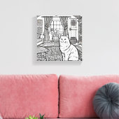 Moedige en gemakkelijke kat #27 canvas afdruk (Insitu (Woonkamer))