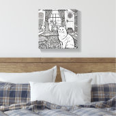 Moedige en gemakkelijke kat #27 canvas afdruk (Insitu (Slaapkamer))