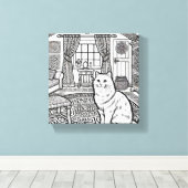 Moedige en gemakkelijke kat #27 canvas afdruk (Insitu (Houten vloer))