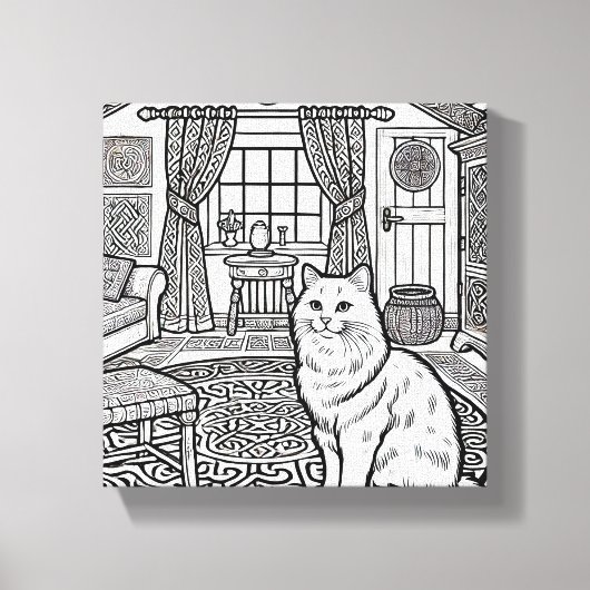 Moedige en gemakkelijke kat #27 canvas afdruk (Voorkant)