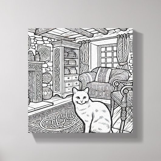 Moedige en gemakkelijke kat #3 canvas afdruk (Voorkant)