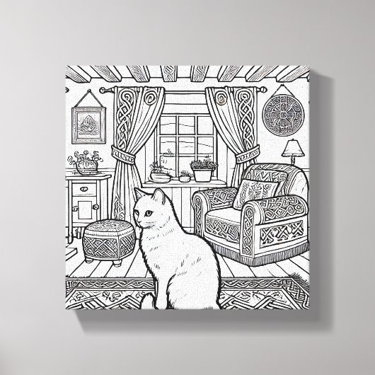 Moedige en gemakkelijke kat #46 canvas afdruk (Voorkant)