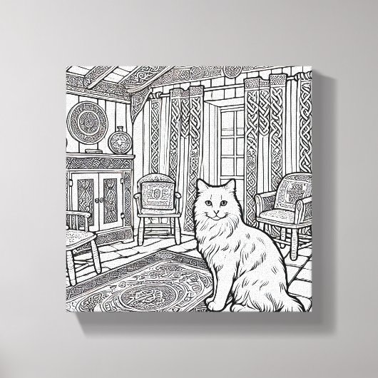 Moedige en gemakkelijke kat #4 canvas afdruk (Voorkant)