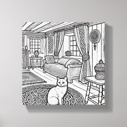 Moedige en gemakkelijke kat #50 canvas afdruk (Voorkant)