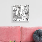 Moedige en gemakkelijke kat #5 canvas afdruk (Insitu (Woonkamer))