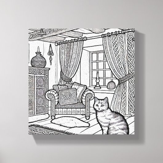 Moedige en gemakkelijke kat #5 canvas afdruk (Voorkant)