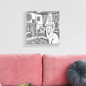 Moedige en gemakkelijke kat #6 canvas afdruk (Insitu (Woonkamer))