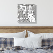 Moedige en gemakkelijke kat #6 canvas afdruk (Insitu (Slaapkamer))