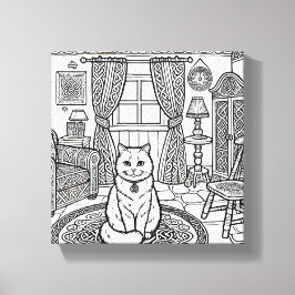 Moedige en gemakkelijke kat #7 canvas afdruk