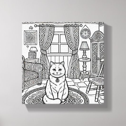 Moedige en gemakkelijke kat #7 canvas afdruk (Voorkant)