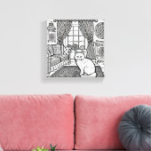 Moedige en gemakkelijke kat #8 canvas afdruk (Insitu (Woonkamer))