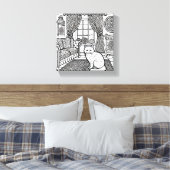 Moedige en gemakkelijke kat #8 canvas afdruk (Insitu (Slaapkamer))
