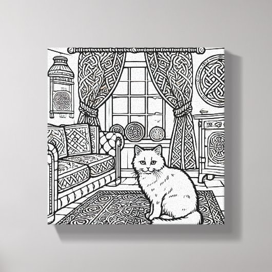 Moedige en gemakkelijke kat #8 canvas afdruk (Voorkant)