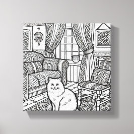 Moedige en gemakkelijke kat #9 canvas afdruk