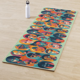 Moedige, kleurrijke gezichten die individualiteit  yogamat