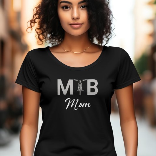 Moedige MTB moeder voor mama moeder mountainbiker T-shirt