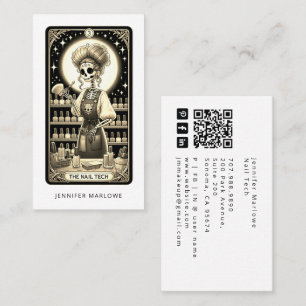 Moedige Nagel Tech Tarotkaart Visitekaartje