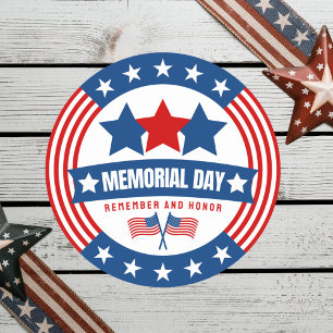 Moedige patriottische herdenkingsdag ronde sticker