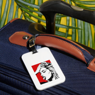 Moedige Pop Art Meisje Attitude Phone Hoesje Ontwe Bagagelabel