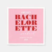 Moedige Roze & Rode Bachelorette Weekend Servet (Voorkant)