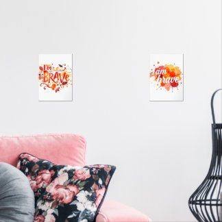 Moedige Waterverf Affirmatie Kunst Muurkunst Sets