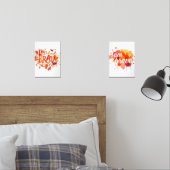 Moedige Waterverf Affirmatie Kunst Muurkunst Sets (Slaapkamer)