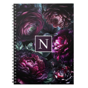 Moedige Zwarte Bloemen Betoverde Bloementuin Notitieboek