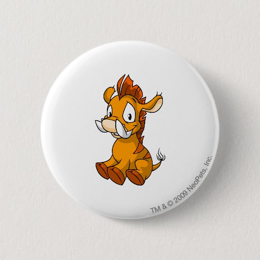 Moehog Sinaasappel Ronde Button 5,7 Cm (Voorkant)