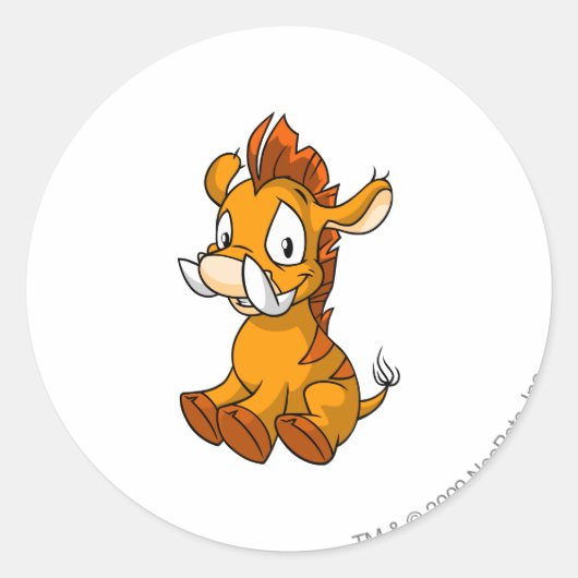 Moehog Sinaasappel Ronde Sticker (Voorkant)