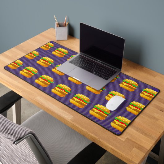 Moeie 8-bit Burger Kleurrijke Fast Food Fun Pixelk Bureaumat (Kantoor 2)
