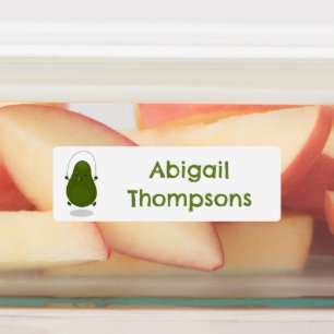 Moeie avocado springtouw cartoon gepersonaliseerd labels