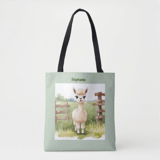 Moeie Baby Alpaca Boodschappentas Draagtas (Voorkant)