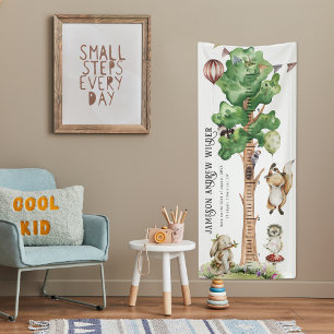 Moeie Baby Dieren   Vinyl Groeigrafiek Banner