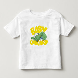 Moeie Baby Dinosaur Op De Auto Sticker Slapend Kinder Shirts