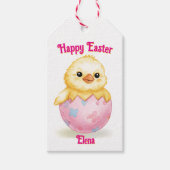Moeie Baby Kuiken Waterverf Pasen Cadeaulabel (Voorkant)