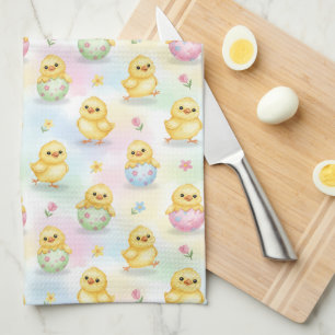 Moeie Baby Kuiken Waterverf Pasen Theedoek