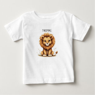 Moeie baby leeuw "Thomas" gepersonaliseerd T-shirt